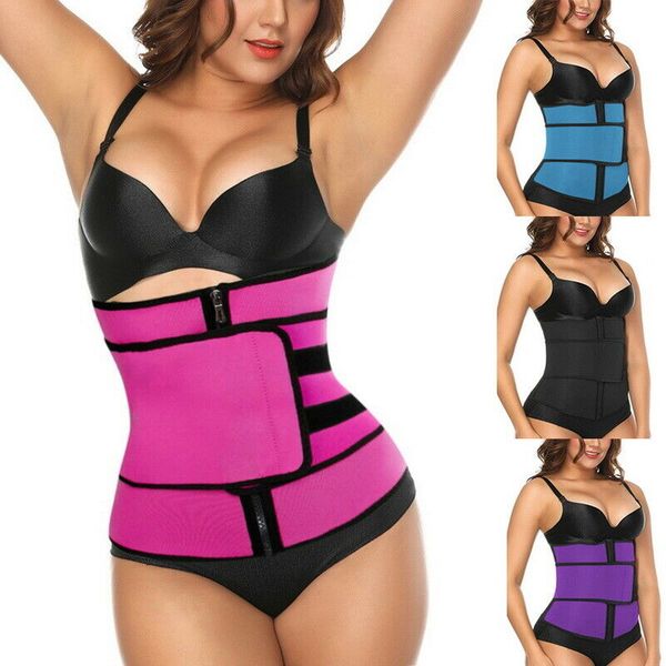 

body shaping hook loop zipper waist shaping belt sports belt sweating mvi-ing, Black;gray