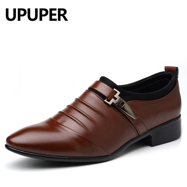 

большой размер 38-48 мужская модельная обувь кожа pu острым носом oxfords обувь для мужчин дешевые плоский нескользкую на бизнес свадебная о, Black