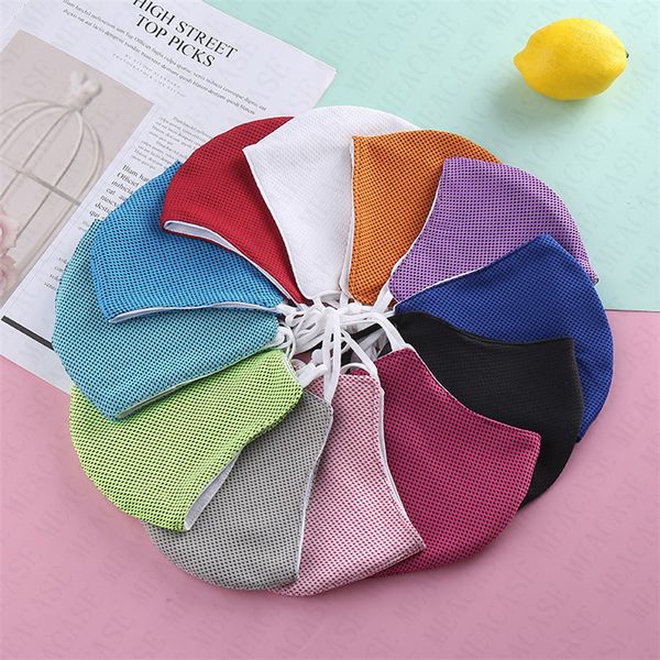 

new ice towel designer face mask kids mesh breathable masks washable cycling sports mouth-muffle half facemask thin masks d72109