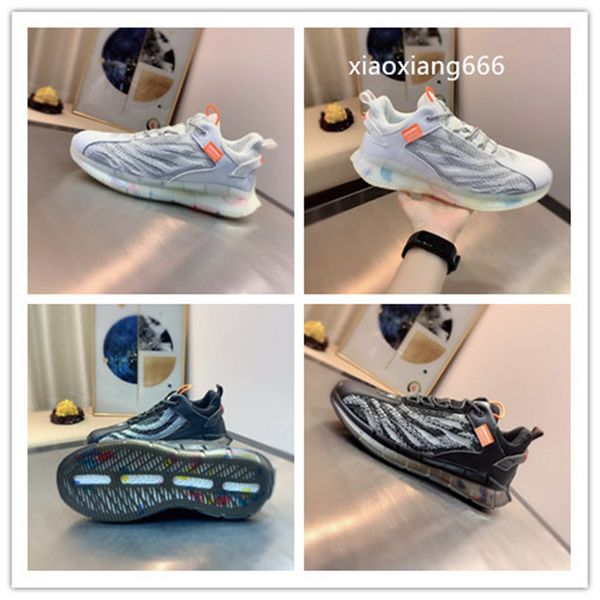 

последний взрыв случайных спортивной обуви импортирован дышащий летающий тканый материал тонкой работы резиновой износостойкой нескользящей, Black