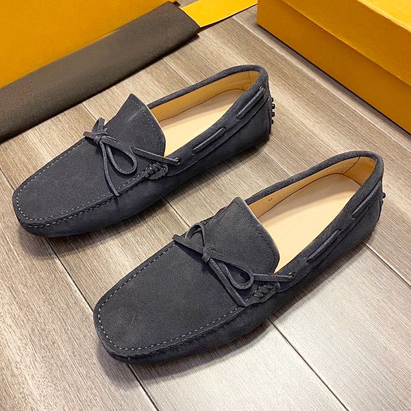 

new highquality mens casual bowknot leather shoes, nonslip wearresistant flat loafers, pedal driving shoes, stylish loafers with origina qwp, Black