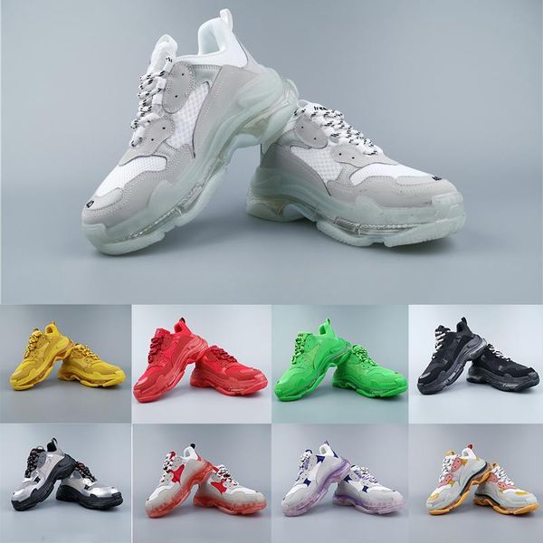 

2020 designer triple s track sneakers platinum crimson tripler black crystal clear sole fashion paris 17fw luxury casual sports shoes