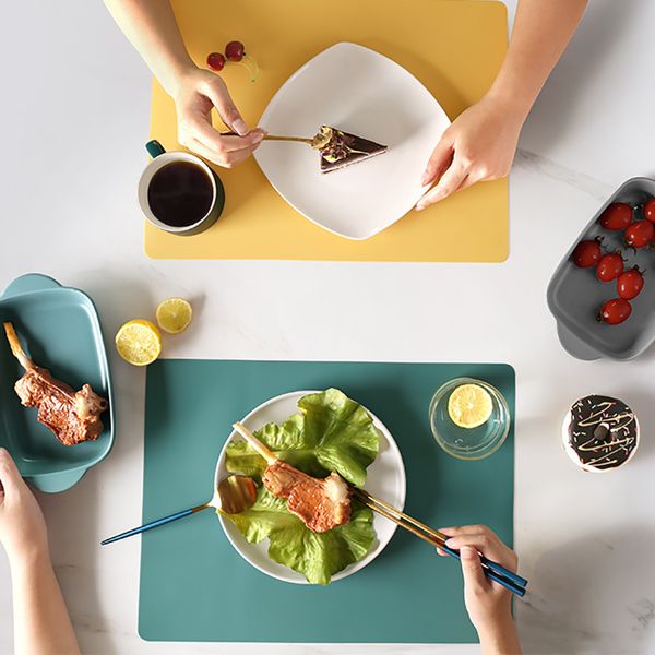 

new silicone mat square waterproof placemat table mat heat insulation anti-skidding washable durable for kitchen dining