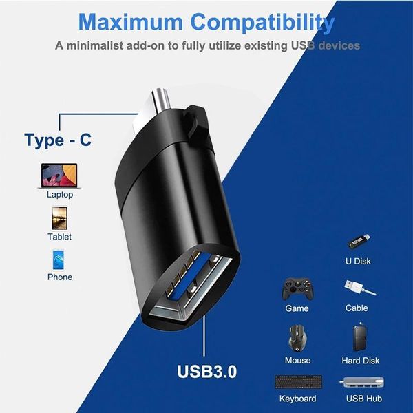

brand new type c otg adapter male to usb 3.0 female converter adapter fast transmission with lanyard