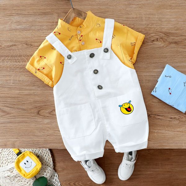 

boys short-sleeved suspender suit baby vest children's clothing summer two-piece set 2 children's clothing 1-3 years old baby boy