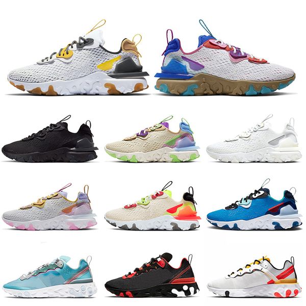 

selling grey yellow pn dust epic react vision mens trainers running shoes triple white black react element 55 women spprts sneakers, White;red