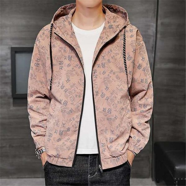 

fashion mens designer jacket autumn casual long sleeve zipper hooded windbreaker 20fw new mens outerwear coat, Black;brown