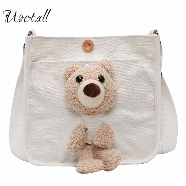 

холст сумка женский messenger плеча мешок ins женский 2020 новая волна wild student net red cute bear