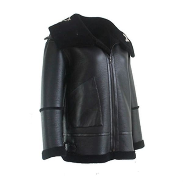 

fashion jacket male lapel letters logo fur zipper leather jacket black one-piece jacket men and women couple hfbyjk083, Black;brown