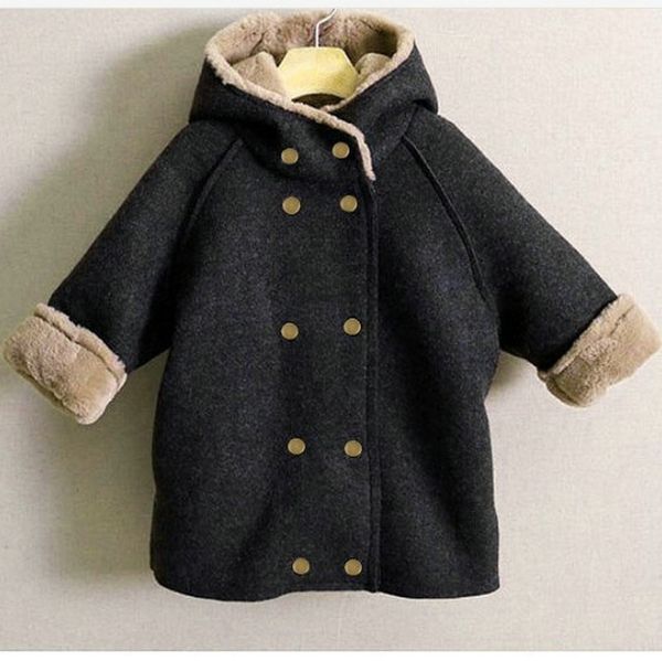 

boys super soft woolen fleece thickened 20 winter new children's clothing 3-8 years old coat clothing coat, Blue;gray