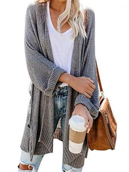

coat winter long sleeve loose sweaters female casual outerwear solid color clothing cardigan womens sweater fashion designer knitted, White;black