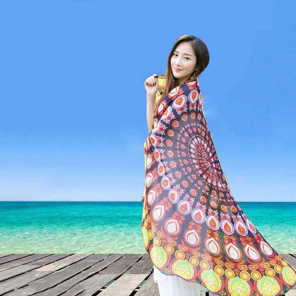 

women's swimwear 2021vintage print peacock feathers beach cover up camping mat outdoor portable picnic ground mattress, White;black