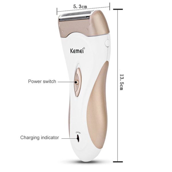 

2016 kemei 3518 electric rechargeable shaver lady epilator hair removal depilatory body armpit bikini legs depilador facial depilation gnquo