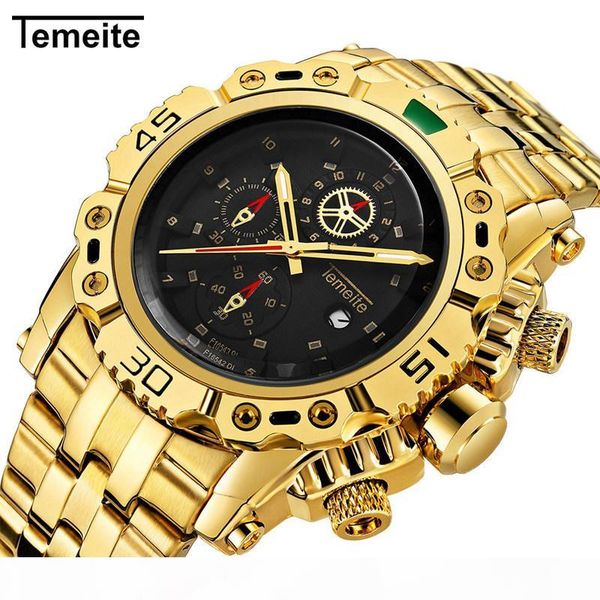 

2018 temeite business casual fashion gold quartz watch full stainless steel casual men watches male clock wristwatch r, Slivery;brown