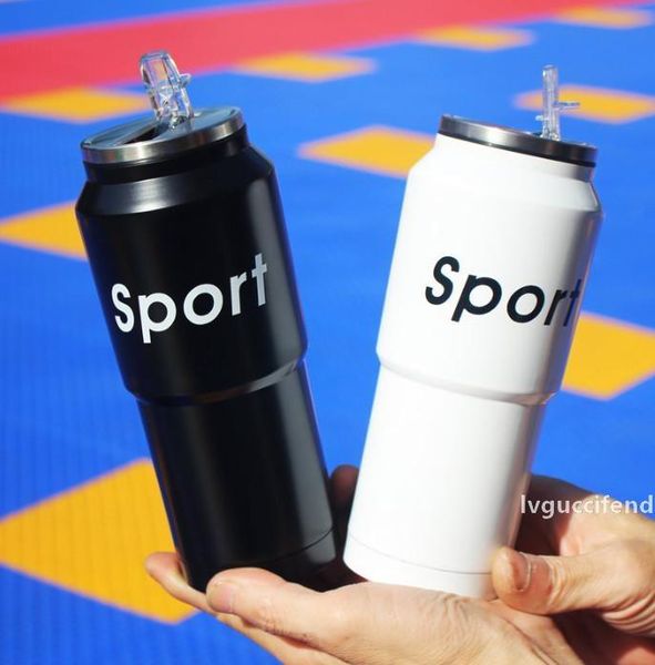 

the latest 14oz stainless steel ye new cans type comes with straw lid insulated coffee cup, easy to carry and use, ing