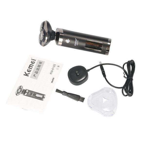 

2016 kemei 6185 lcd electric shaver 3d rechargeable waterproof ipx7 electric shaver wet dry rotary shavers for men electric shaving razo bjd