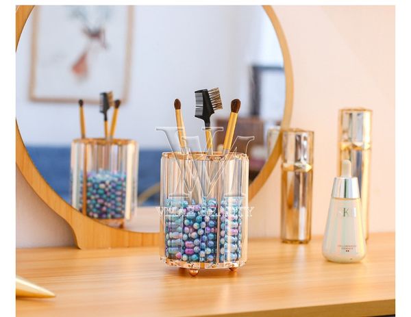 

3 формы европейского макияжа держатель щетка хранения pen holder кристалл ковш карандаш для бровей comb cosmetic ящик для хранения щетки орг