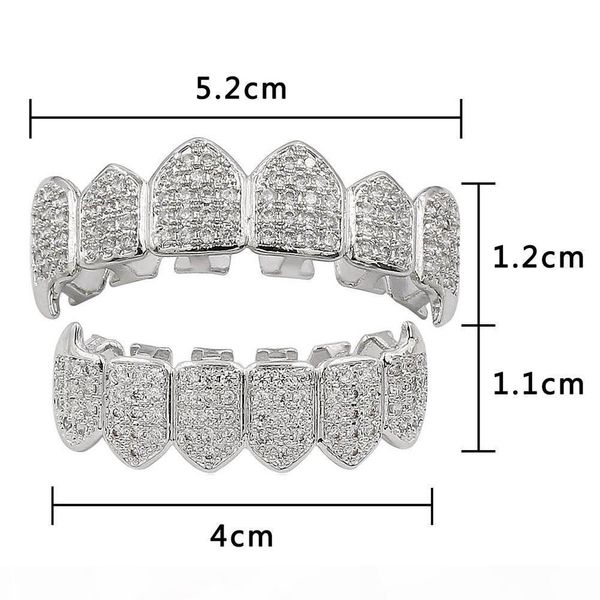 

hip hop teeth grillz set, auniquestyle gold silver color micro pave cubic zircon & bottom teethgrillz mouth teeth grills sets, Black