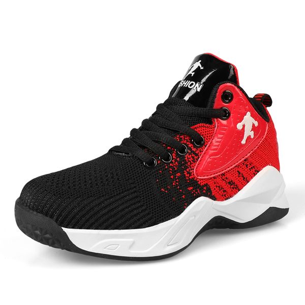 

boys basketball shoes soft non-slip kids sneakers thick sole children sport shoes for boys trainer basket, Black