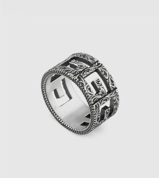Anel de padrão quadrado Top S925 Sterling Silver Ring Casal Ring Ring Valentine Rings Wild Acessórios de moda Supplência