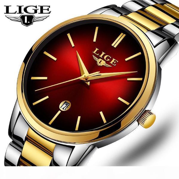 

l fashion women quartz watch ladies lige brand luxury women watch stainless steel waterproof girl dress clock relogio feminino v191, Slivery;brown