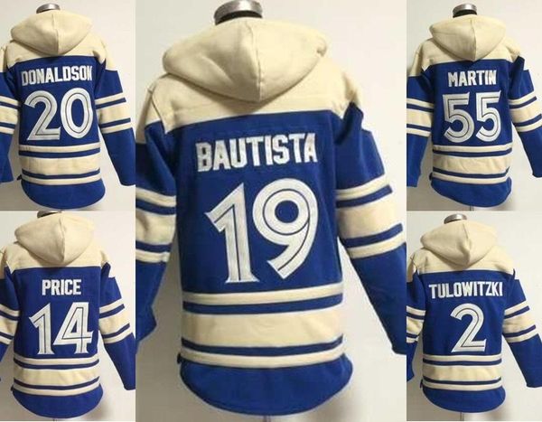 

30 teams- toronto hoodie 20 josh donaldson jersey 19 jose bautista 55 russell martin blue stitched baseball hoodies sale, Black;red
