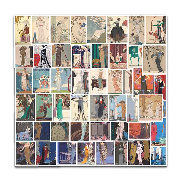 

50 pcs mixed car stickers george illustration for skateboard laphelmet pad bicycle bike motorcycle ps4 notebook guitar pvc fridge decal