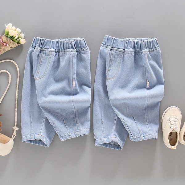 

xpepz children's summer casual baby girl medium pants children's loose korean style five-legged and jeans shorts and jeans pants b, Blue