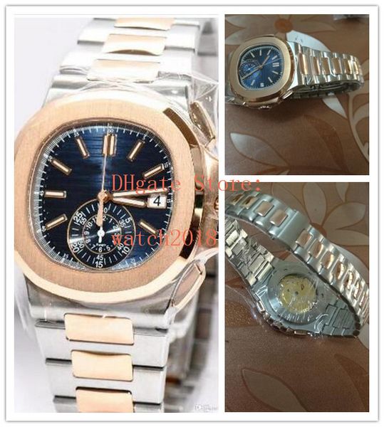 

wristwatches 40.5mm sport nautilus 5980/1ar automatic 5980 luminous mens watch two tone steel bracelet 3atm waterproof fashion men's wa, Slivery;brown