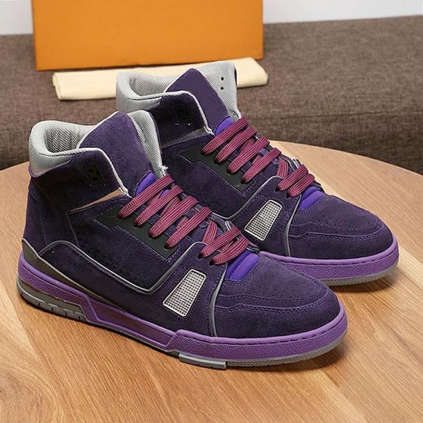 

trainer sneaker mid -men 's shoes autumn and winter lightweight vintage shoes lace -up casual sports men shoes fast d, Black