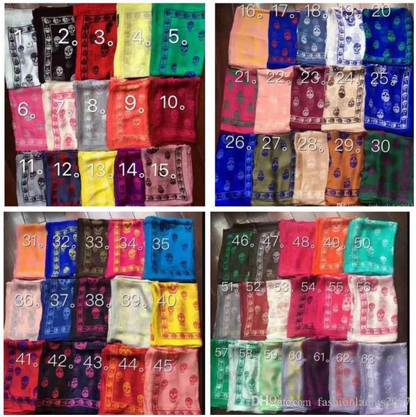 

71 colors brand silk skull scarf for women and men 100% pur silk satin fashion women brand scarves pashmina shawls, Blue;gray