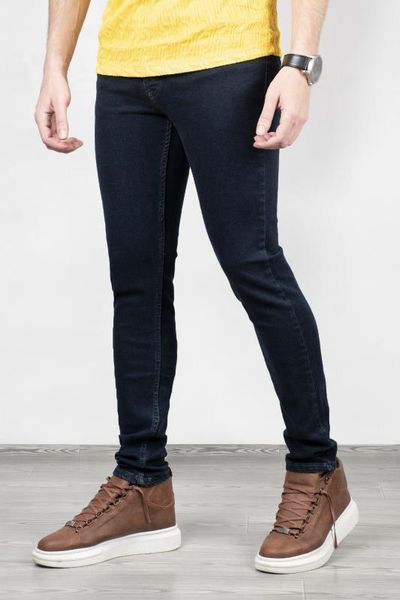

deepsea male dark navy blue-flushing low-waist lycra jeans pants 1902118