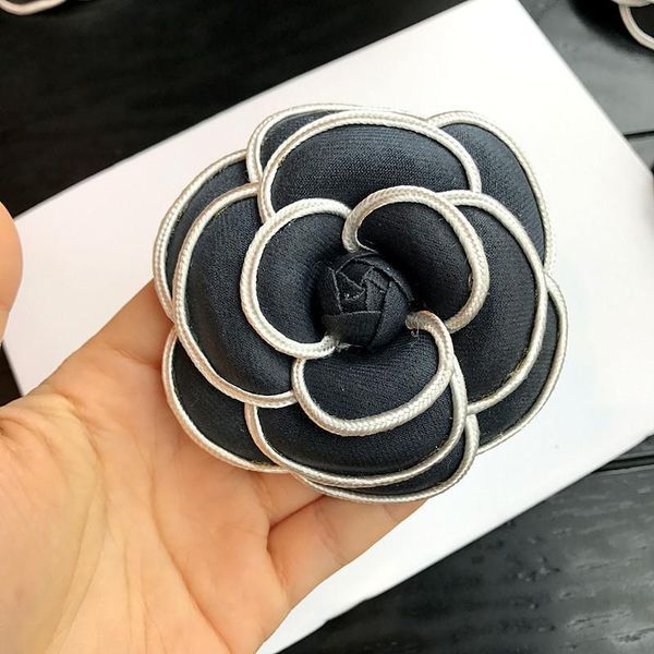 

i-remiel korean high-grade flower brooch cloth art classic camellia broche pins & brooches women shawl shirt collar accessories, Gray