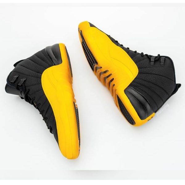 

новые лучшее качество 12s черный университет золото мужская обувь баскетбол 12 кроссовки 130690-070 с коробкой us7-13