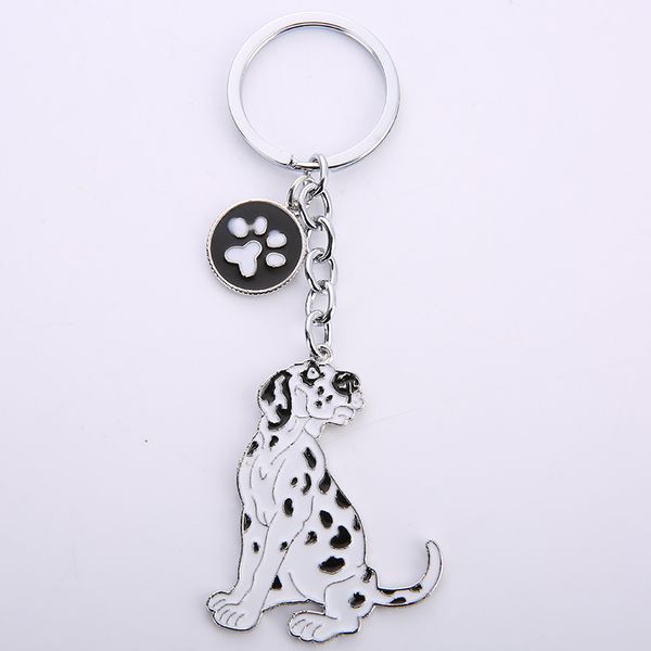 

cute car keyring for women car key chain dalmatians key chains fashion jewelry pendants gift to friend, Silver