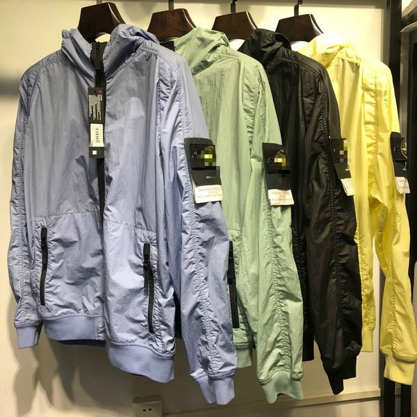 

overshirt spring mens jackets cotton stripe stitching perfect detail reflective strip cool running training sweater for male and women, Blue;gray