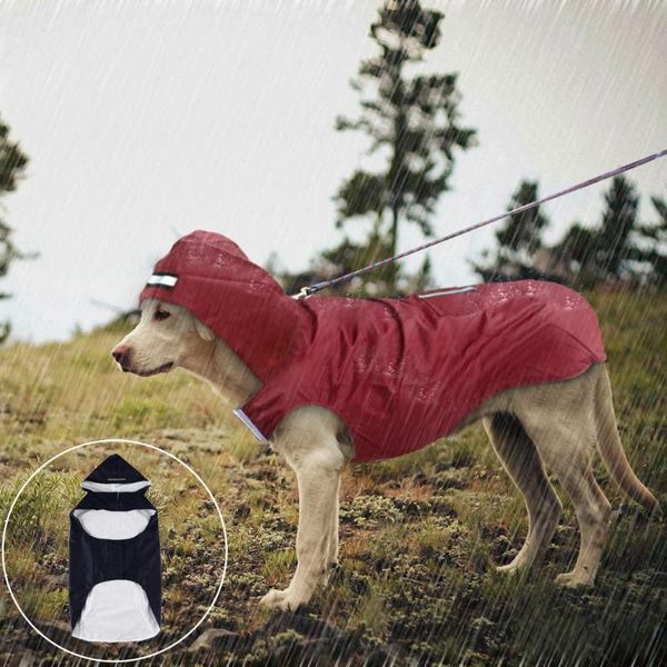 

pet large dog raincoat waterproof big dog clothes outdoor coat rain jacket for golden retriever labrador husky big dogs 3xl-6xl, Blue;black