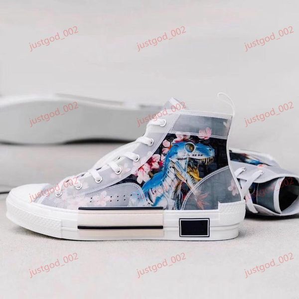 

dior b23 oblique high top sneakers новый конструктор b23 технической холст обувь цветы письма животных печать high top и low cut lusso трене, Black
