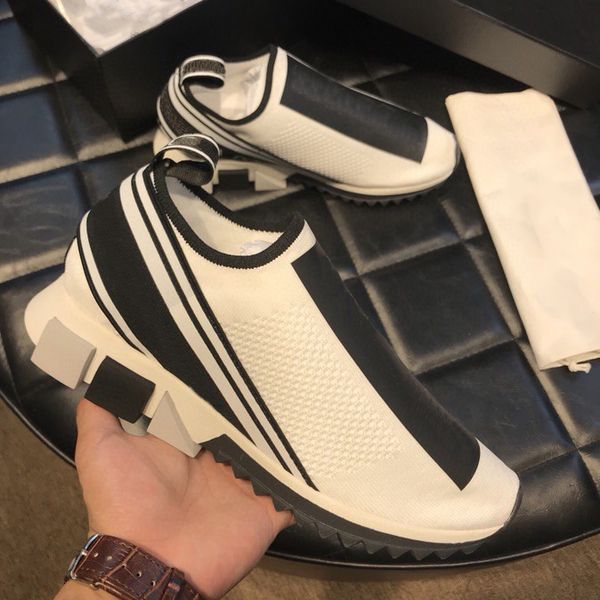 

designer running shoes printed letter stretch jersey casual shoes black white red blue knit men women sorrento mesh sneakers
