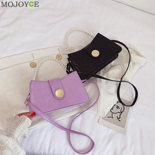 

women alligator pu leather handbags lady pearl travel casual shoulder totes bag youth ladies simple versatile bag
