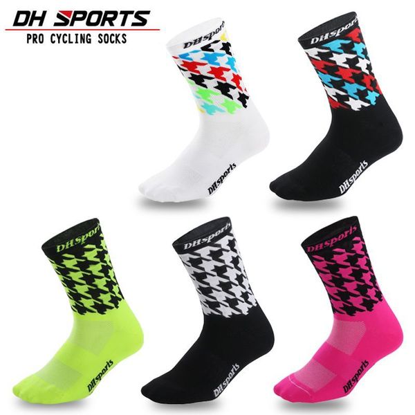 

sports socks pro team cycling men summer winter calcetines ciclismo compression mountain racing bike, Black
