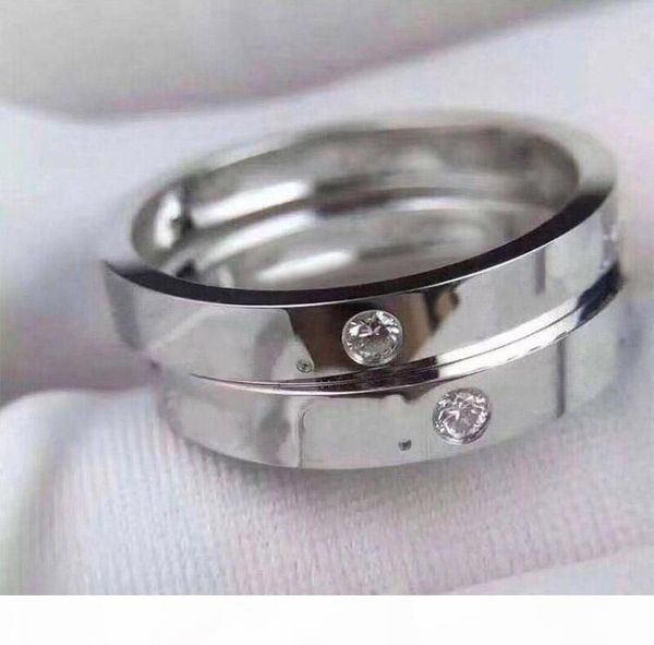 

have stamps au750 18k gold letter diamond rings for lady mens and womens party wedding engagement jewelry for couples, Golden;silver