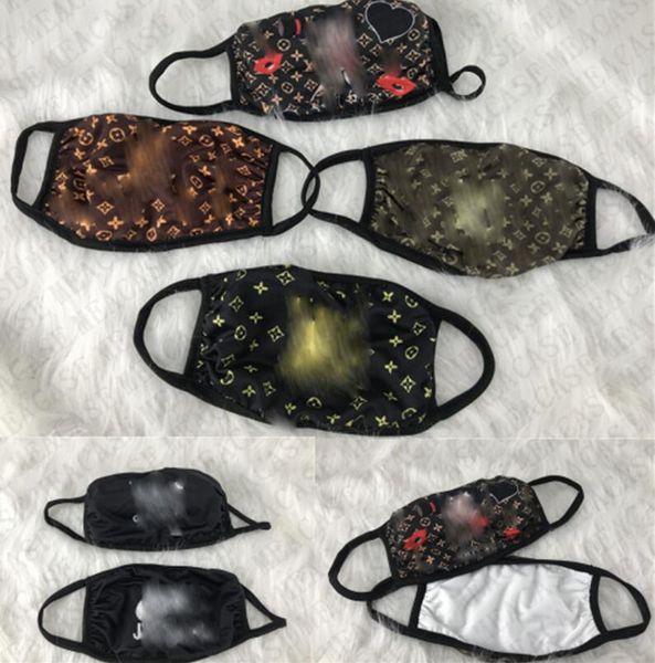 

2020 washable fashion face mask women men double layers silk fabric masks letters print fashion facemask breathable half face cover d73103, Blue