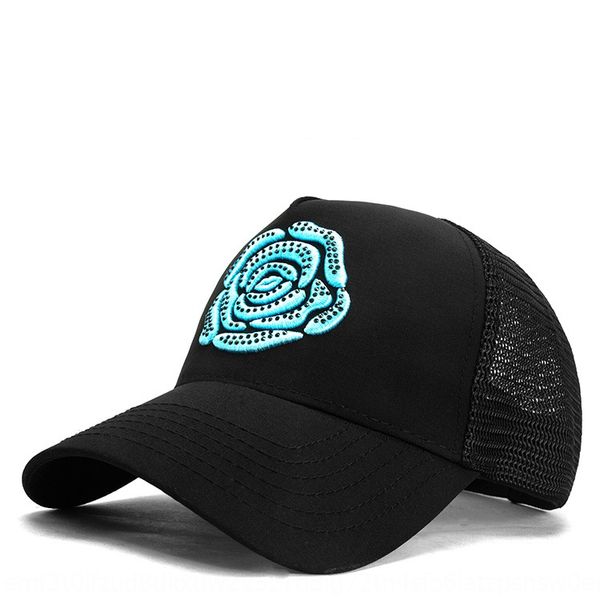 

2019 korean fashion summer diamond embroidered net embroidered baseball cap hat male and female couples outdoor sunshade baseball cap, Blue;gray