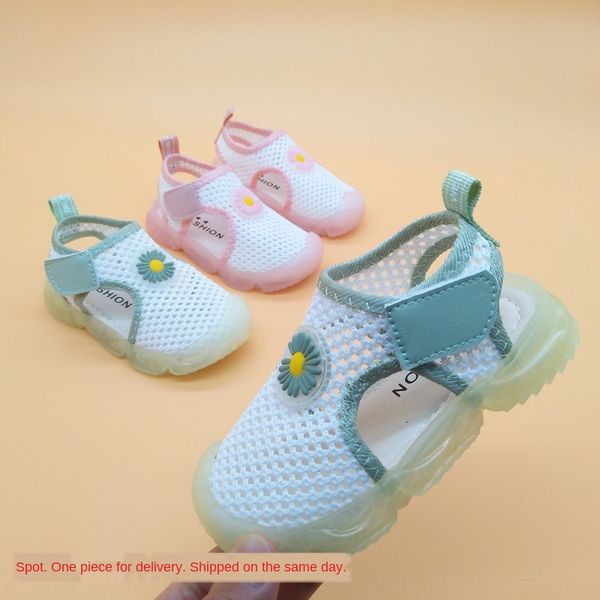 

2020 new fashionable little daisy girl sandals children's shoes children's shoes sandals baby girl jelly soft sole anti-skid, Black;red