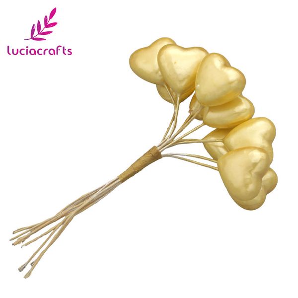 

lucia поделки 10шт / много пены сердце тычинки искусственные цветы для венчания рождественской вечеринке венки украшения a1207