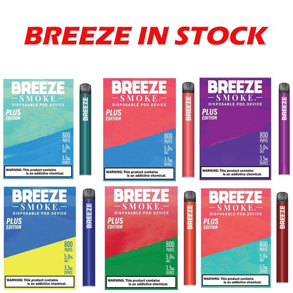 

NEW Breeze Smoke Plus Издание Одноразового Vape Pen Pod устройство 800 пуфы 3,5 мл Бобы Пусто Испарения VS взрывы XXL Ali Бар Слоеное Xtra