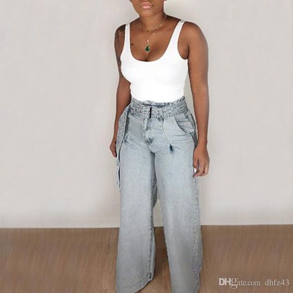 

womens zip jeanscasual pocket jeans washed denim casual high waisted jeans wild straight pants high elastic 2020 mg5, Blue