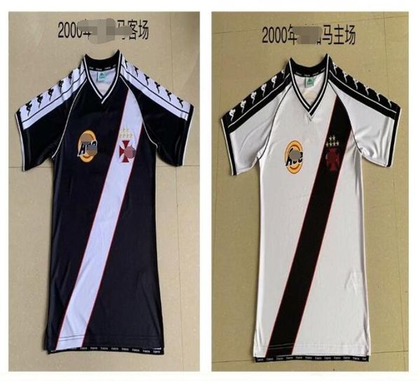 

retro 2000 васко да гама трикотажные изделия футбола cr васко да гама дома ретро футбол рубашка s-2xl, Black;yellow