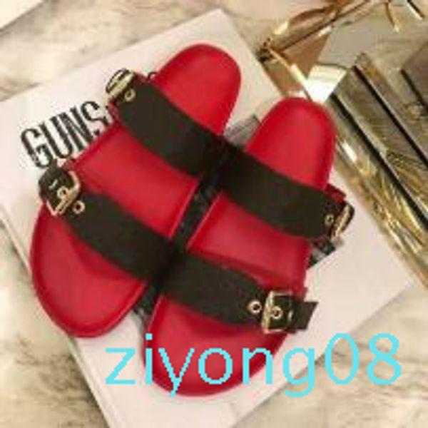 

men women sandals with dust bag designer shoes snake print luxury slide summer fashion wide flat sandals slipper llll z08, Black